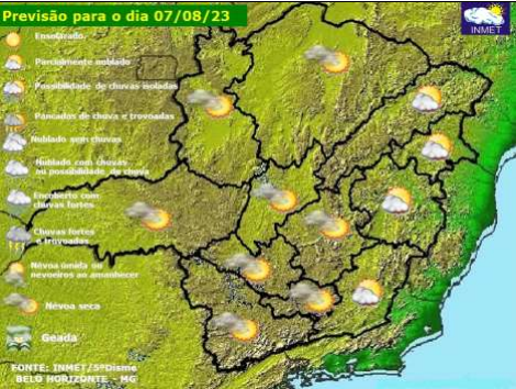 Confira a previsão do tempo para Viçosa e região nesta segunda-feira (07)