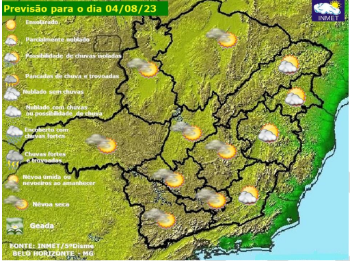 Confira a previsão do tempo para Viçosa e região nesta sexta-feira (04)