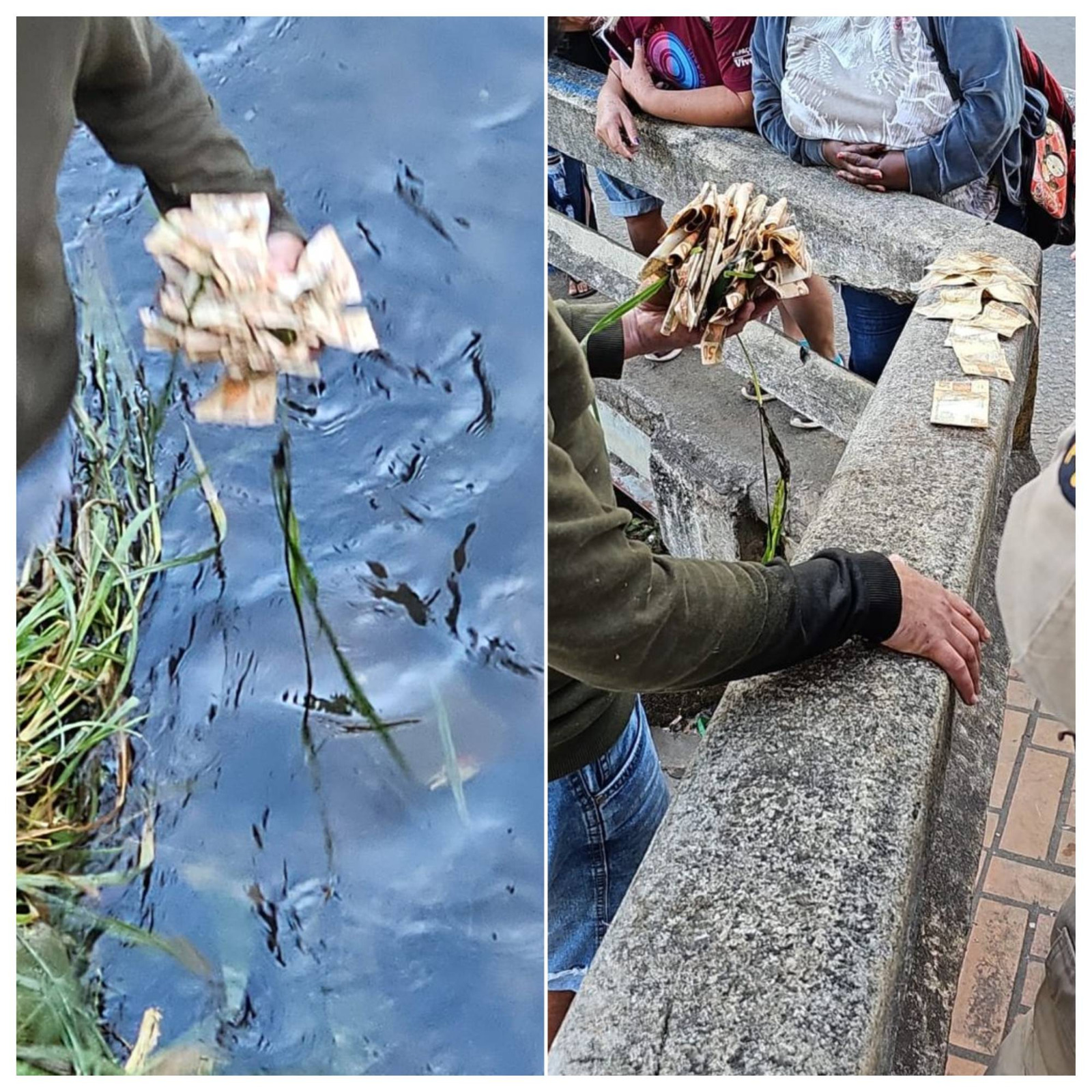 Populares encontram dinheiro em ribeirão no centro de Viçosa