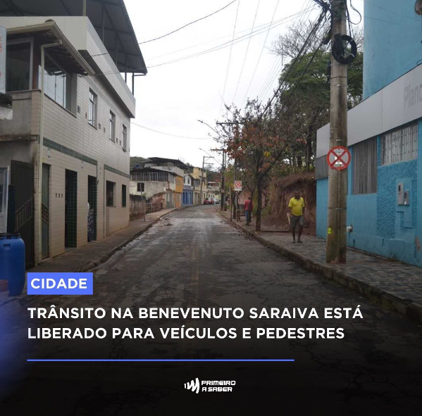 Trânsito na Benevenuto Saraiva está liberado para veículos e pedestres