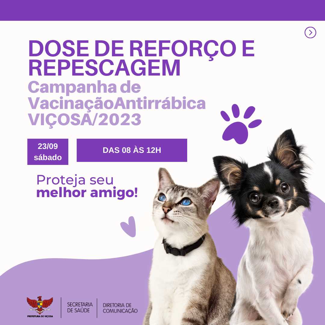 Vacina Antirrábica: 2ª dose para filhotes e repescagem