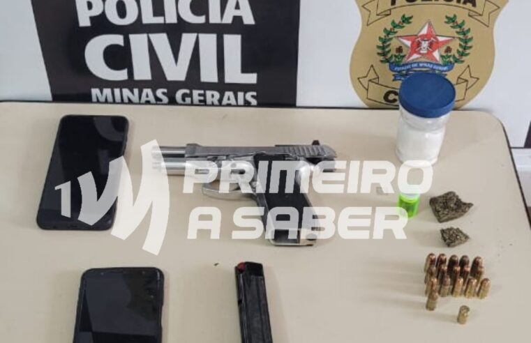 PC prende homem e apreende arma, munições e drogas em Viçosa