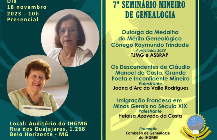 7º Seminário Mineiro de Genealogia: Viçosense ministra palestra