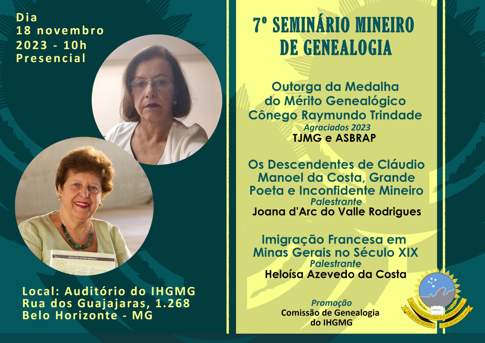 7º Seminário Mineiro de Genealogia: Viçosense ministra palestra
