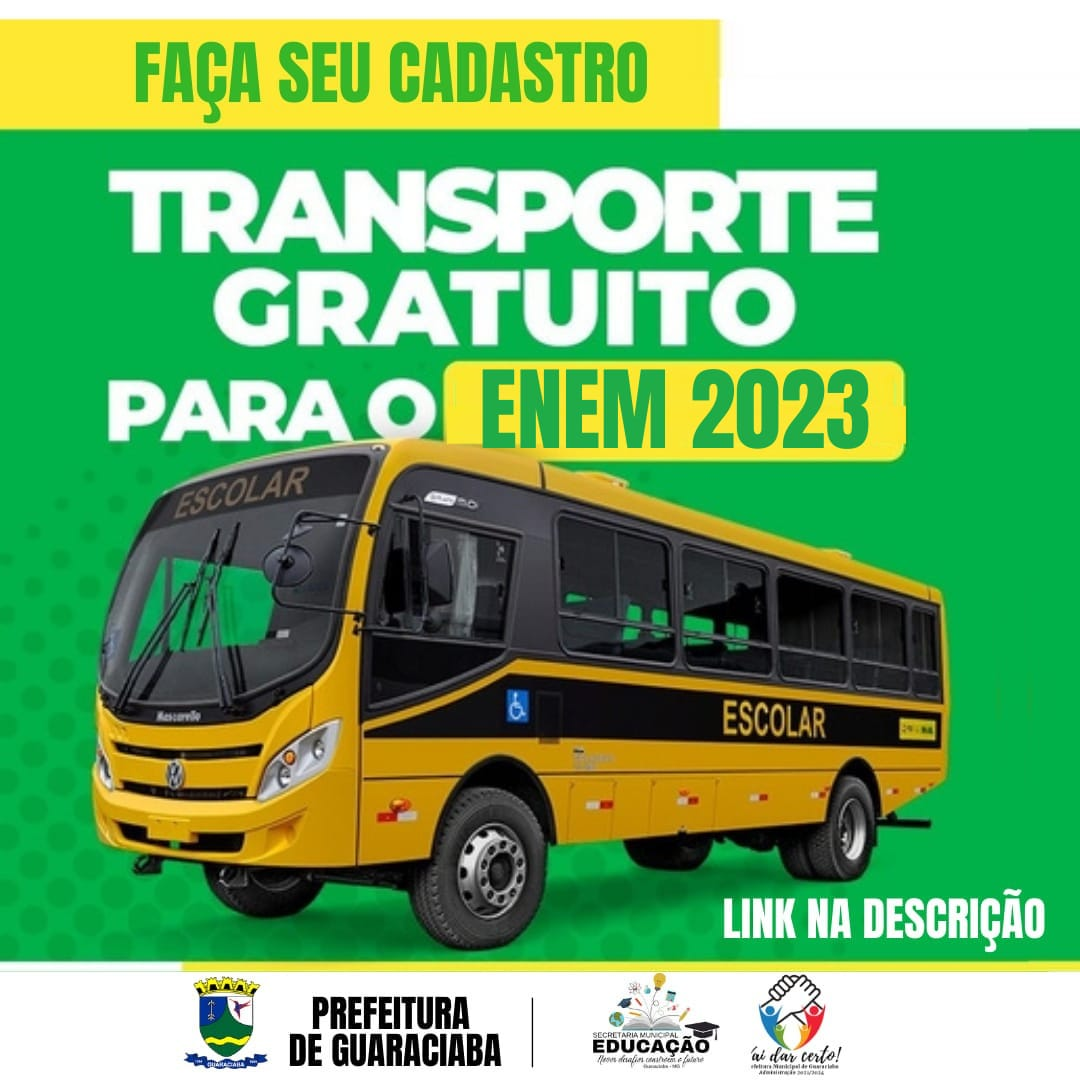 Prefeitura de Guaraciaba oferecerá transporte gratuito para estudantes que farão o ENEM