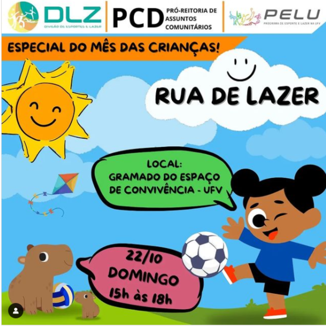UFV tem evento gratuito para crianças neste domingo, 22