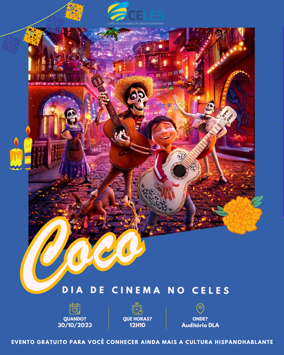 UFV: Curso de Extensão exibe filme Viva: A vida é uma festa