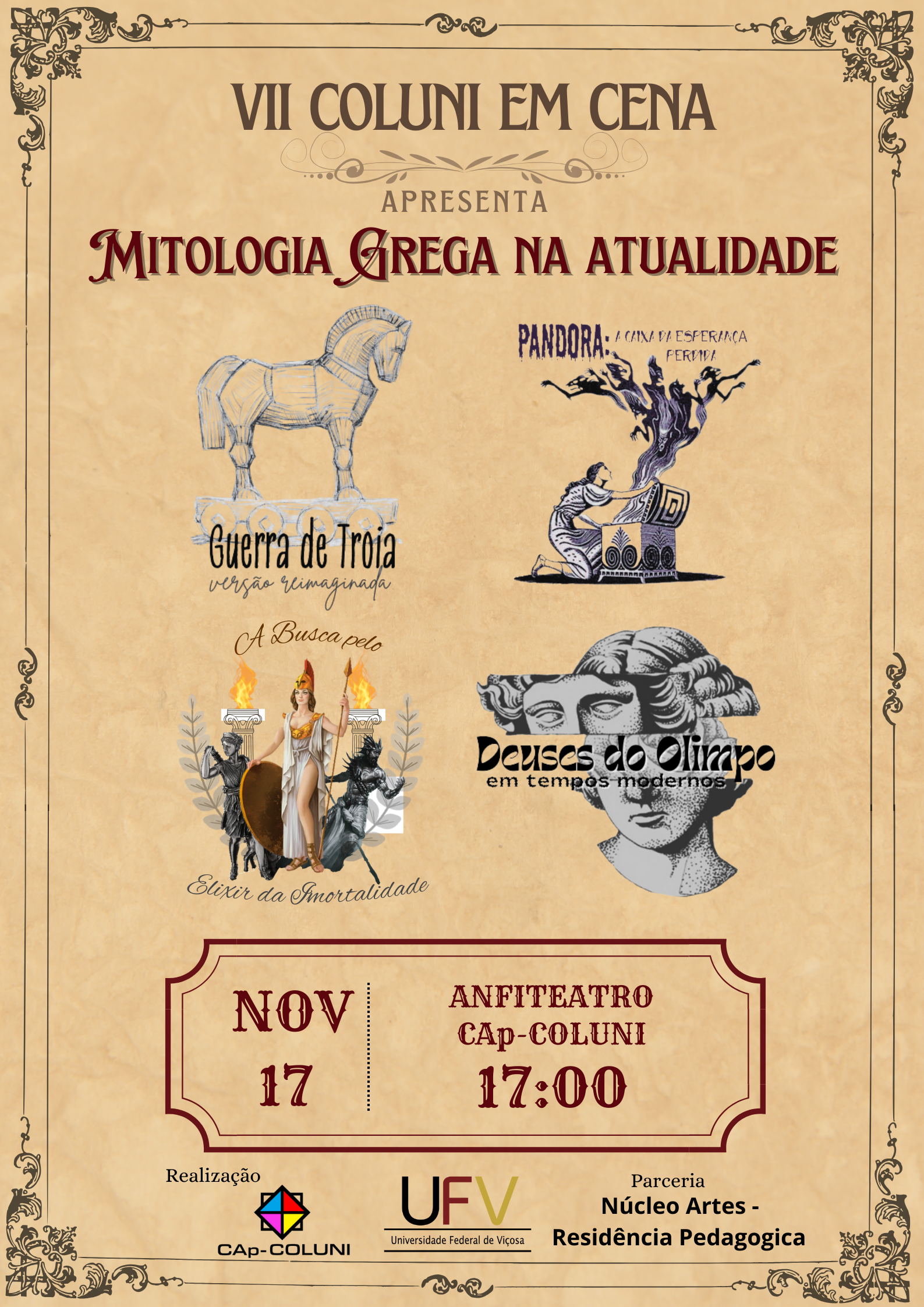Coluni Em Cena apresenta mitologia grega nesta sexta