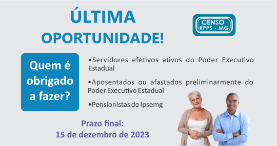 Ipsemg notifica pensionistas e aposentados que não realizaram o Censo