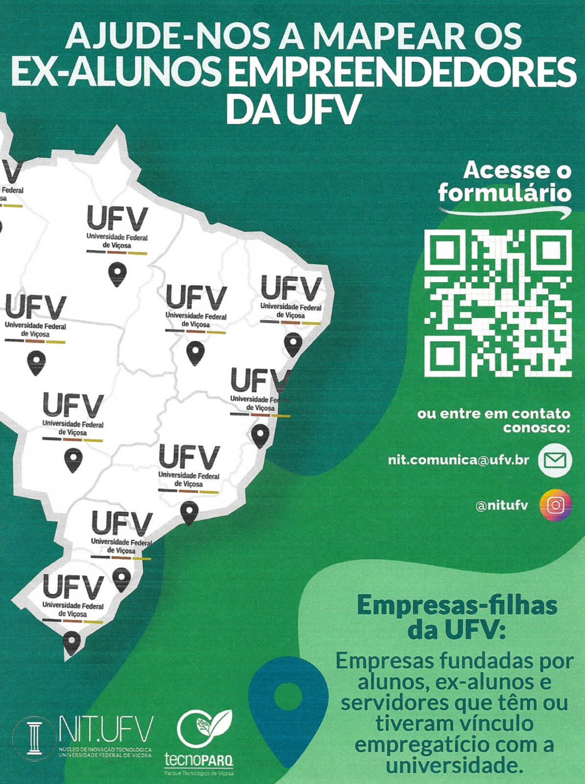 Núcleo da UFV faz mapeamento de empresas de ex-alunos, alunos e servidores