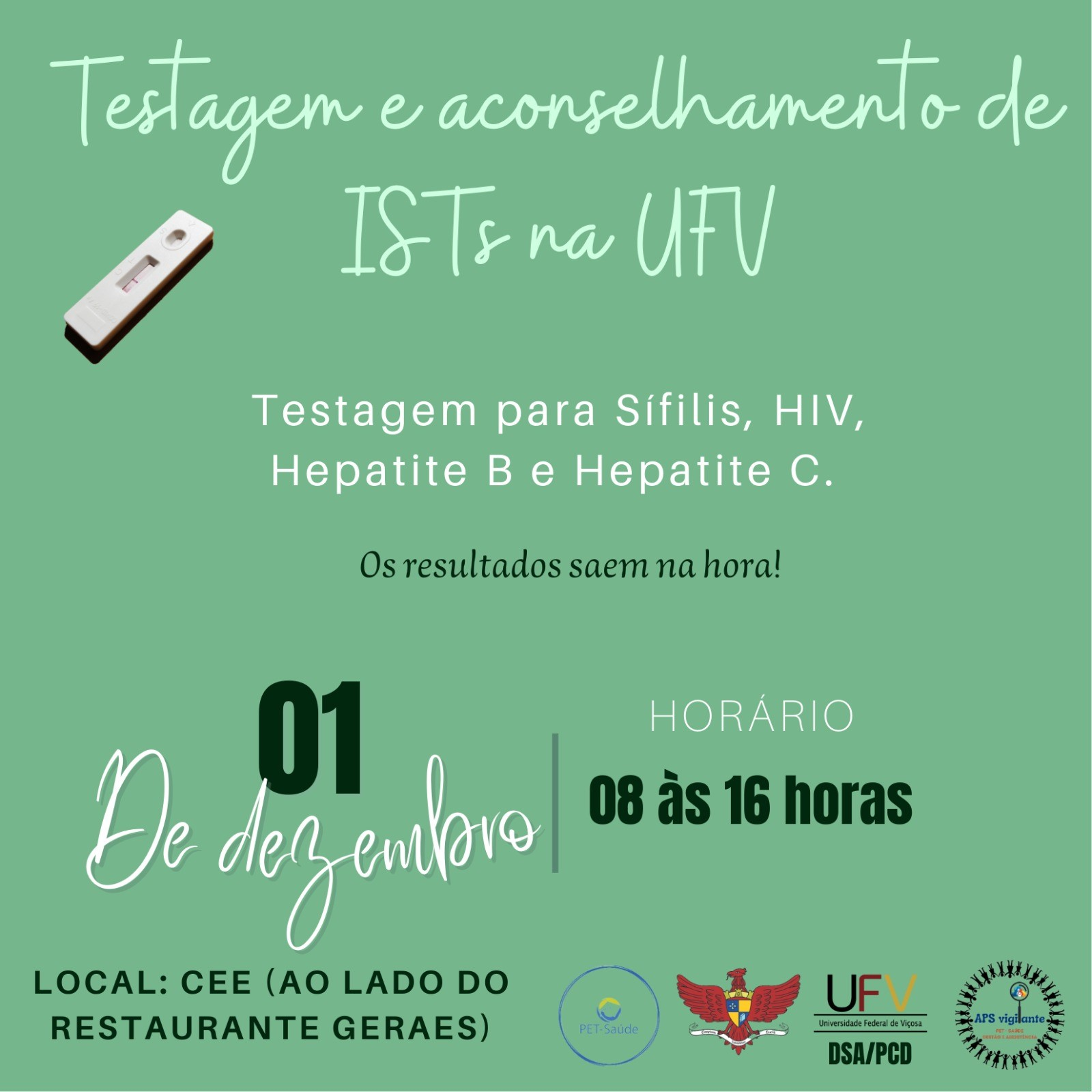 UFV tem testagem e aconselhamento de IST’s