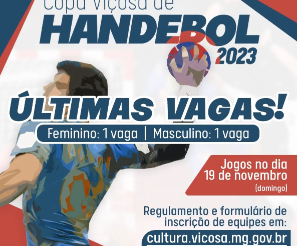PMV divulga últimas vagas para a Copa Viçosa de Handebol de 2023