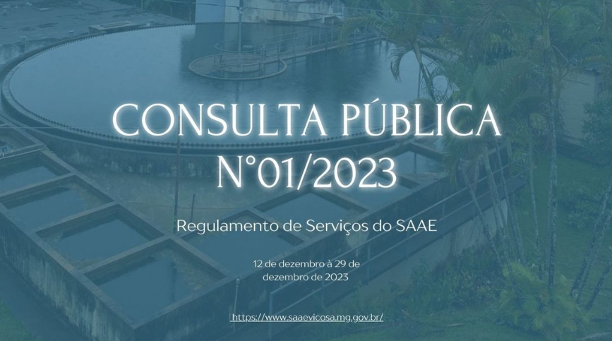SAAE faz consulta pública para sugestões na nova minuta do regulamento de serviços