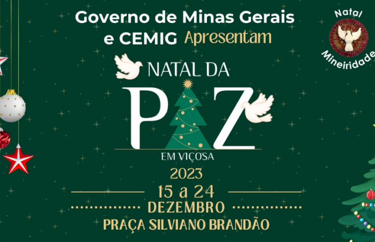 Confira a programação do Natal da Paz em Viçosa nesta quinta, 21