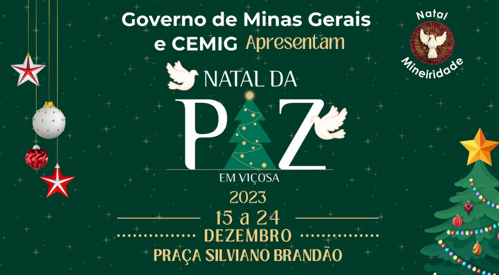 Papai Noel se despede no Natal da Paz em Viçosa neste domingo, 24