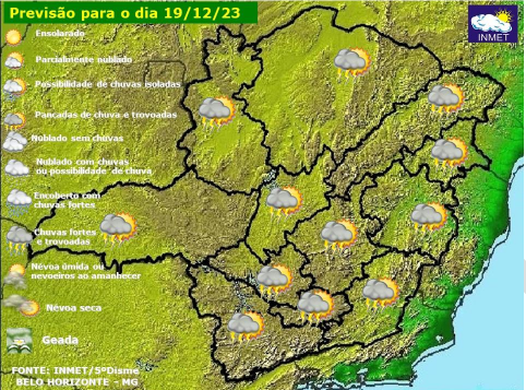 Confira a previsão do tempo para Viçosa e região nesta quarta, 20