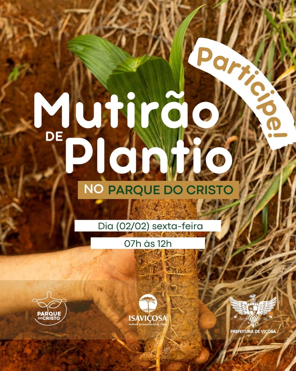 Mutirão de plantio de mudas e sementes no Parque do Cristo acontece na próxima sexta, 2