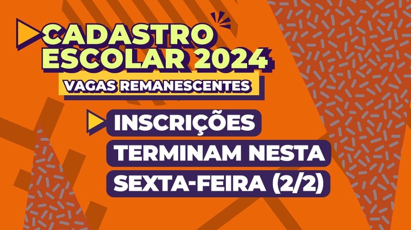 Minas: inscrições para vagas remanescentes do cadastro escolar terminam nesta sexta-feira, 2