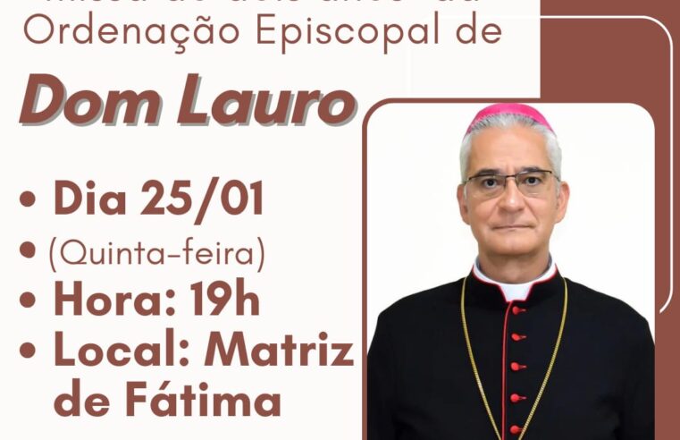 Dom Lauro Sérgio Versiani Barbosa celebra dois anos de ordenação episcopal