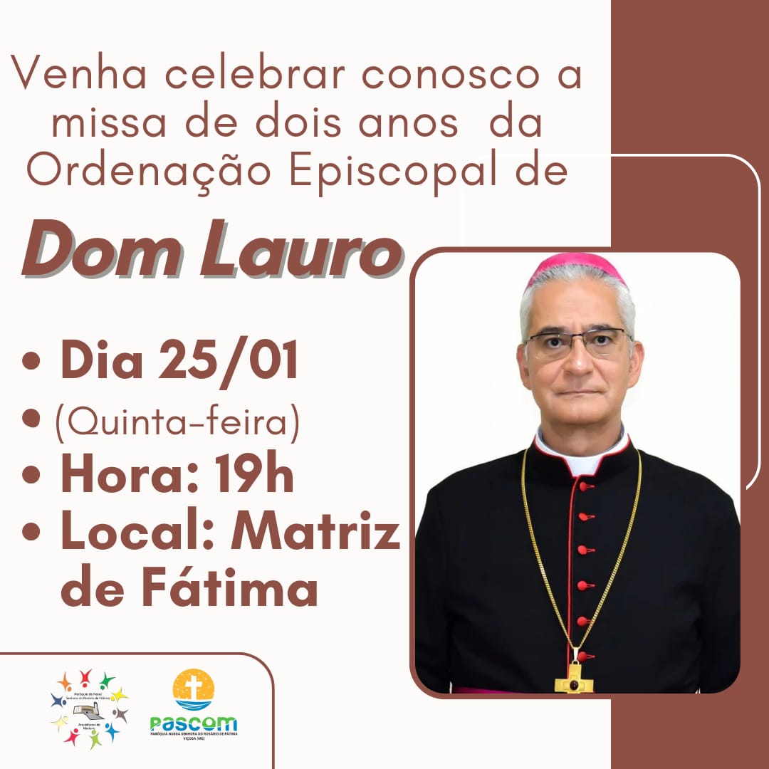 Dom Lauro Sérgio Versiani Barbosa celebra dois anos de ordenação episcopal