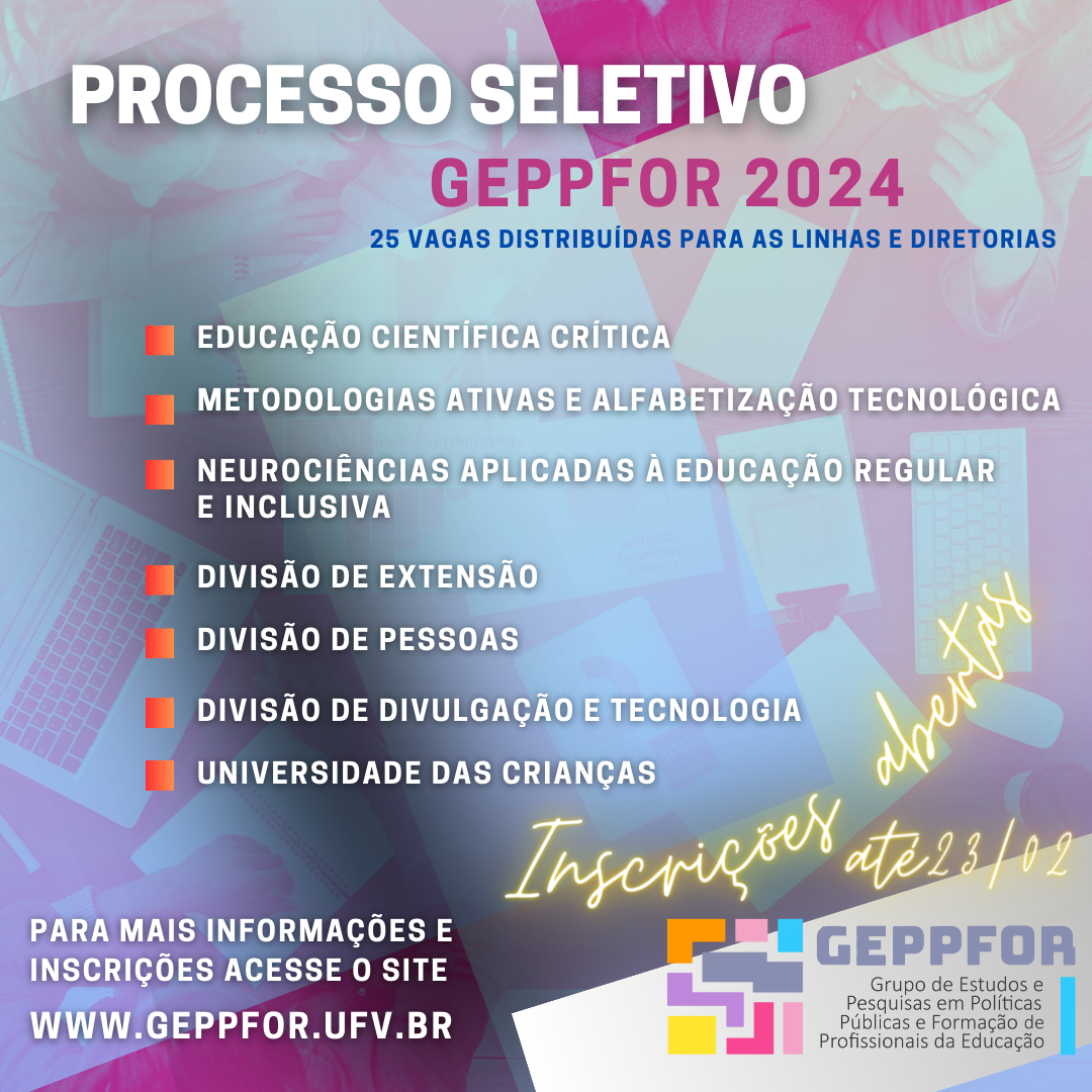 UFV: Grupo de estudos GEPPFOR abre processo seletivo