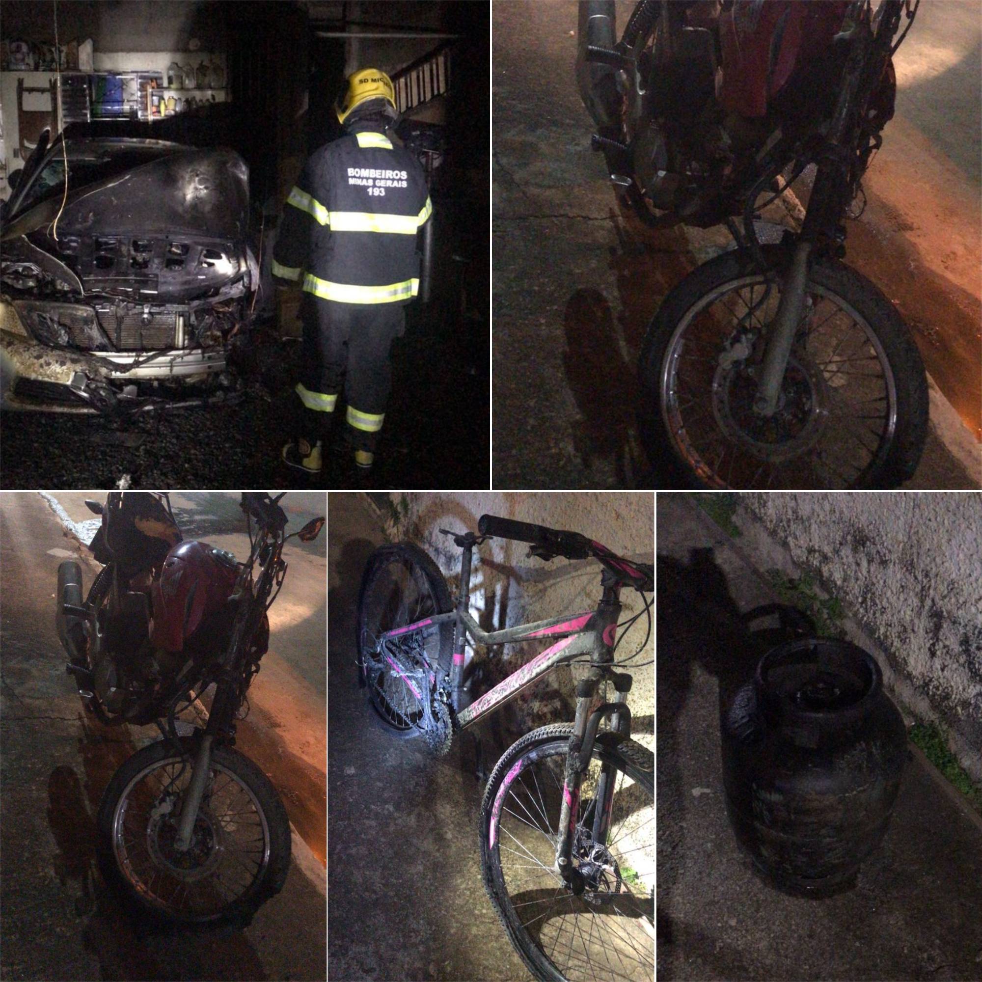 Bombeiros de Viçosa combatem incêndio em residência em Cajuri