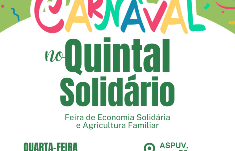 Quintal Solidário promove pré-carnaval nesta quarta, 7
