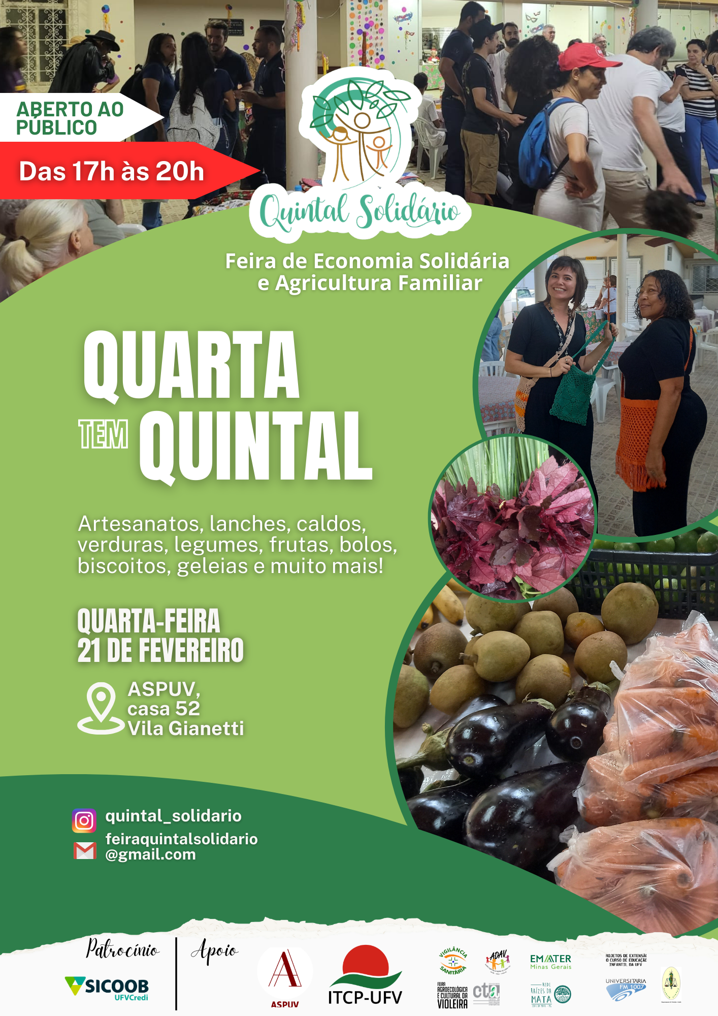 UFV divulga inscrições para novos feirantes do Quintal Solidário