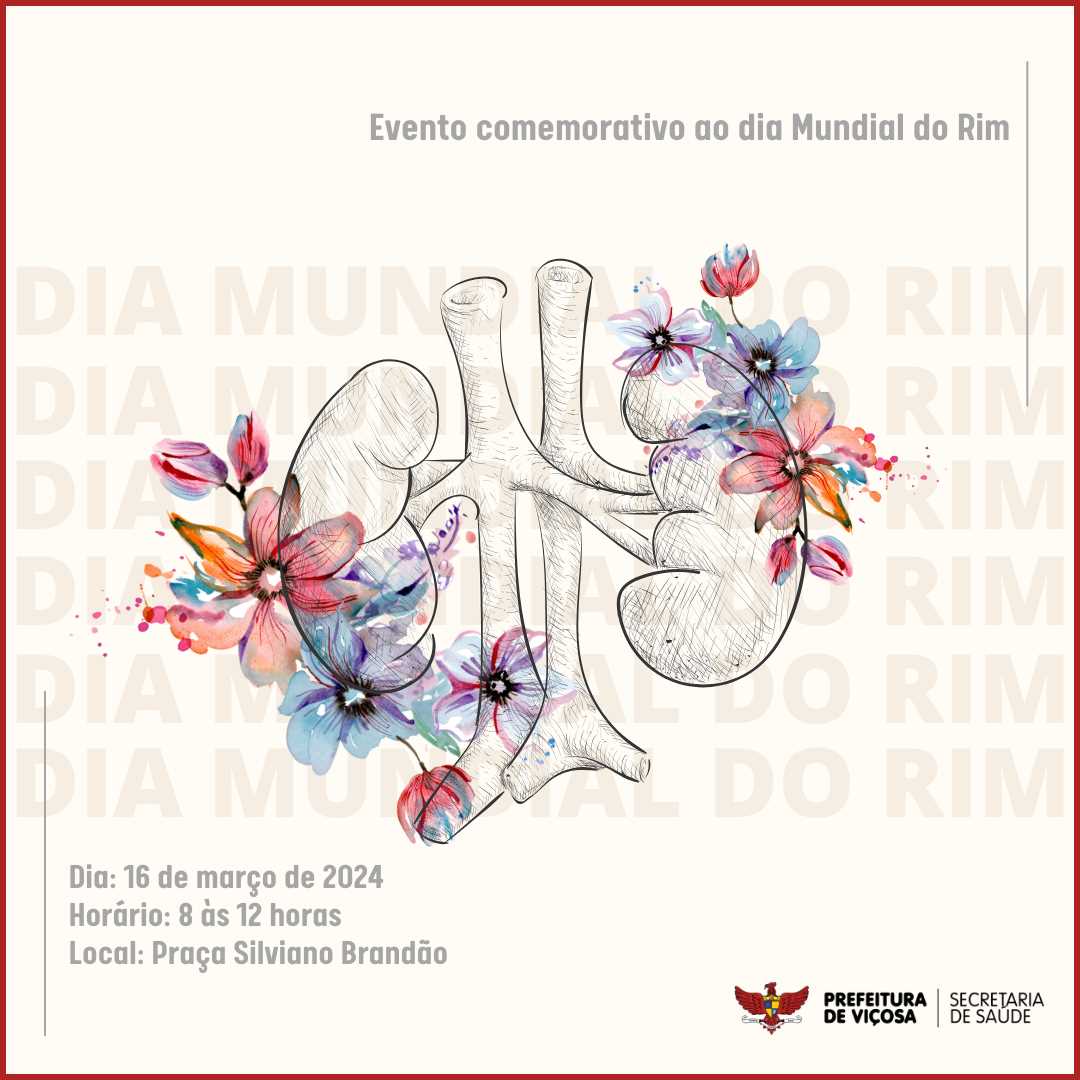 Evento comemorativo ao Dia Mundial do Rim ocorre no próximo sábado (16)