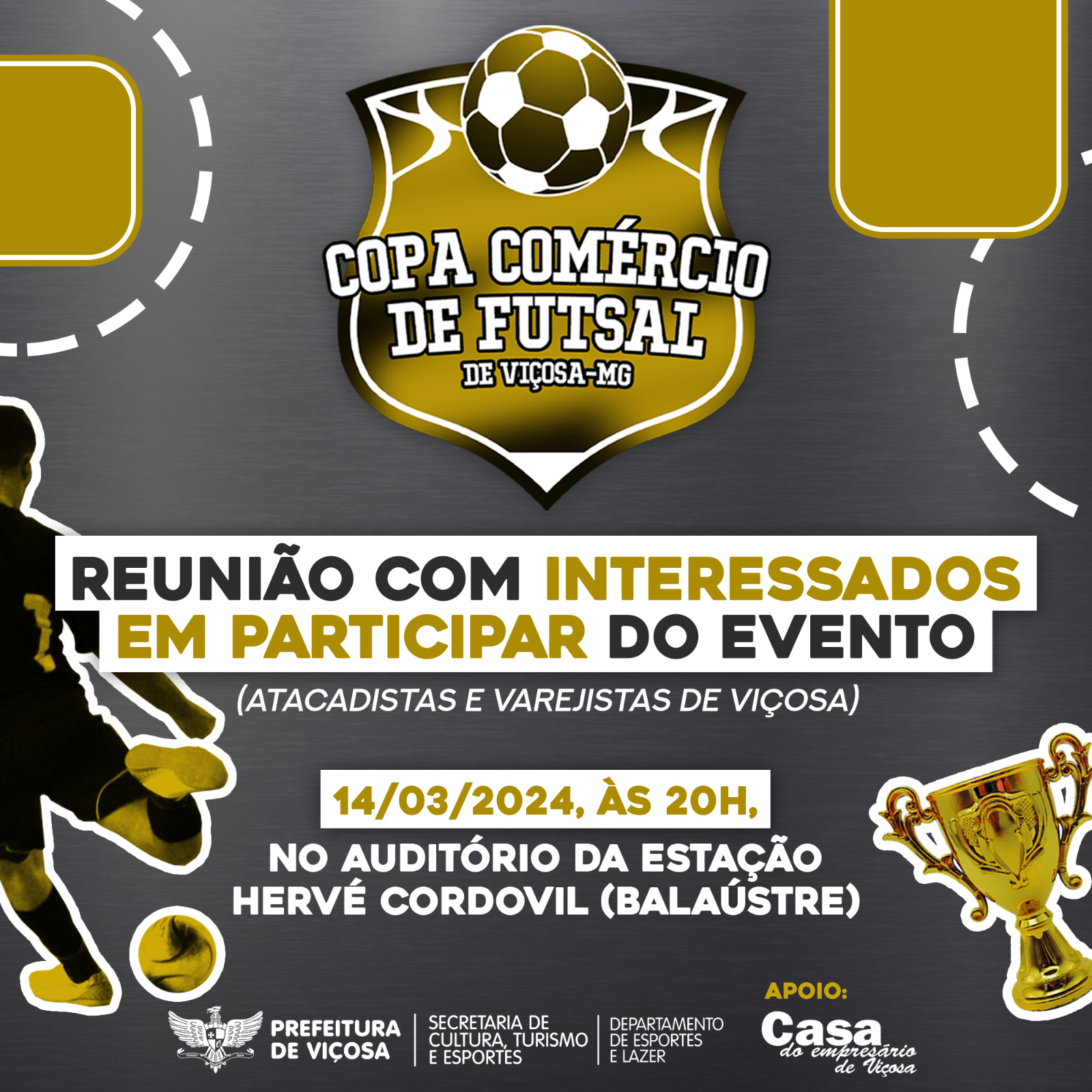 Copa Comercio de Futsal: Acontece hoje reunião com interessados em participar da competição