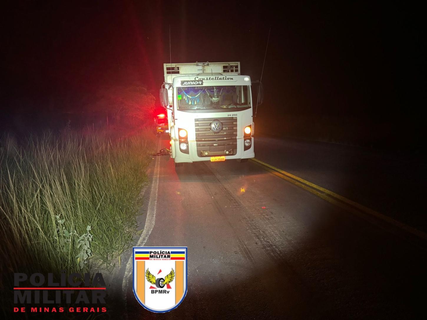 Homem morre após ser atropelado por caminhão em Rio Pomba
