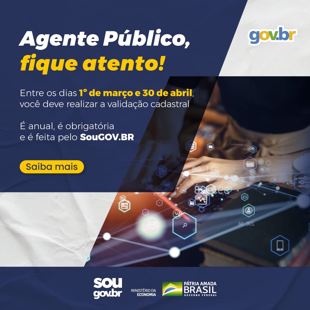 Servidores públicos federais devem realizar atualização e validação cadastral até amanhã 