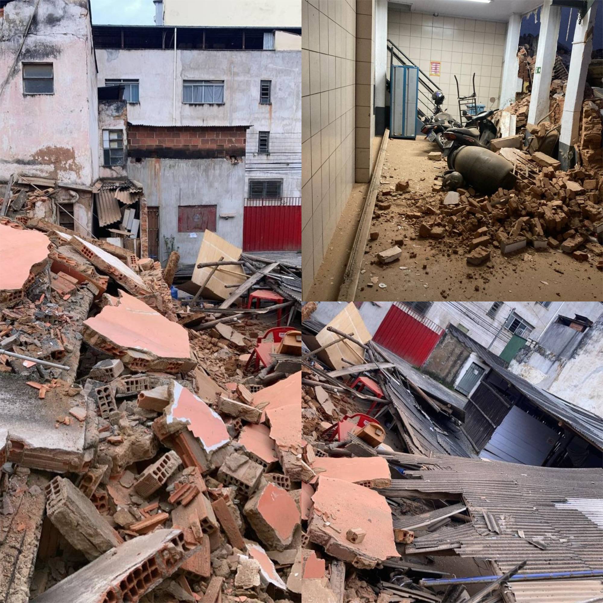 Parte de imóvel desaba no centro de Viçosa