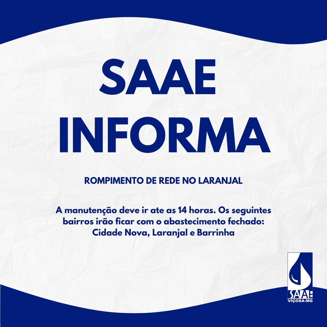 Rompimento de rede no laranjal, SAAE realiza manutenção