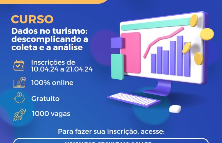 Curso gratuito sobre análise de dados no Turismo está com inscrições abertas