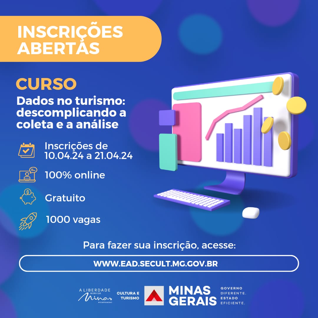 Curso gratuito sobre análise de dados no Turismo está com inscrições abertas