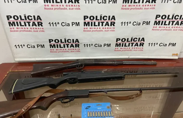 Polícia Militar apreende armas durante apoio ao SAMU em Visconde do Rio Branco