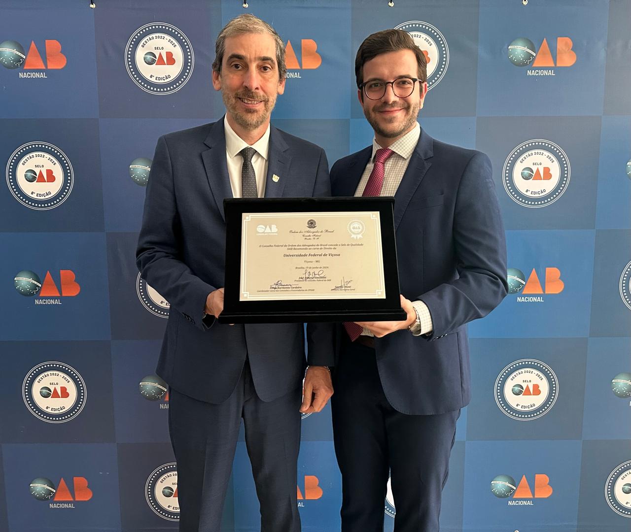Curso de Direito da UFV conquista mais um Selo de Qualidade OAB Recomenda