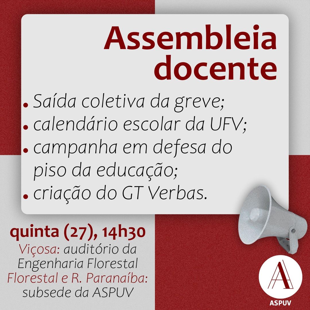 ASPUV discute saída coletiva da greve nesta quinta (27)