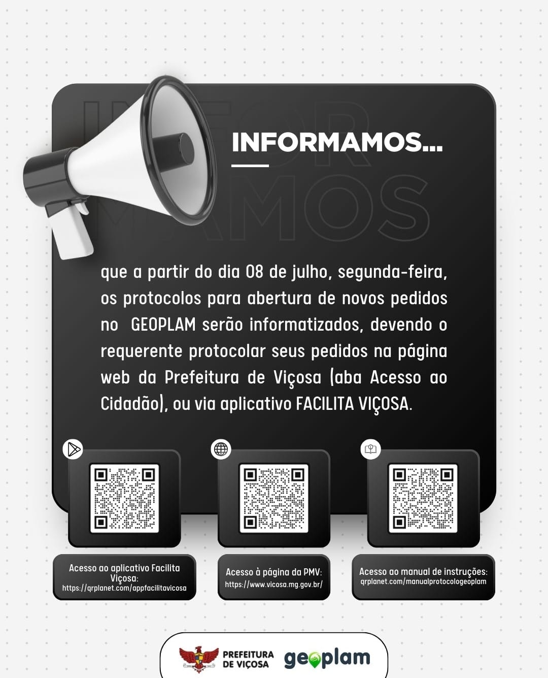 GEOPLAM irá informatizar os protocolos para abertura de pedidos