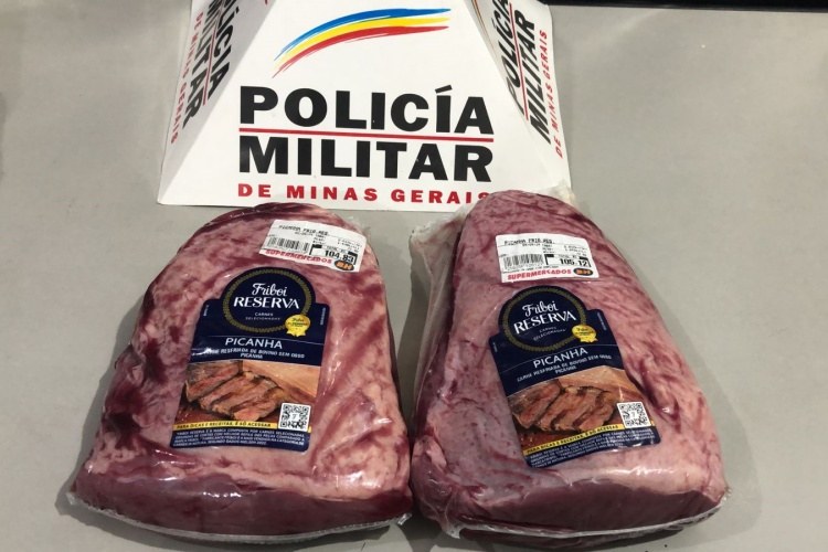 Região: Homem é preso pela PM após tentar furtar peças de picanha em supermercado