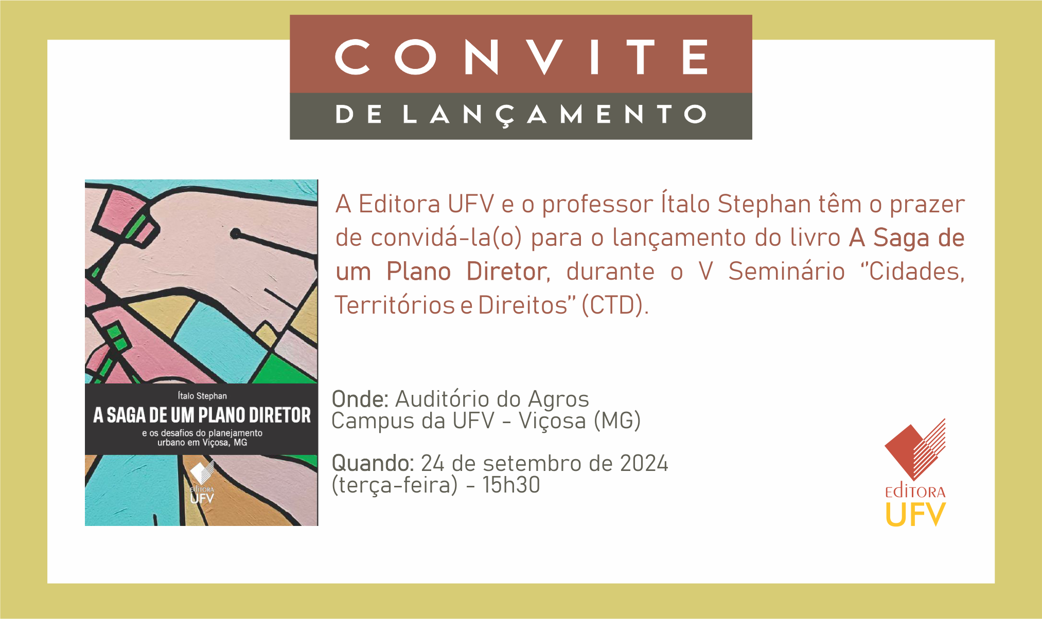 Professor do Departamento de Arquitetura lança livro sobre plano diretor nesta terça-feira
