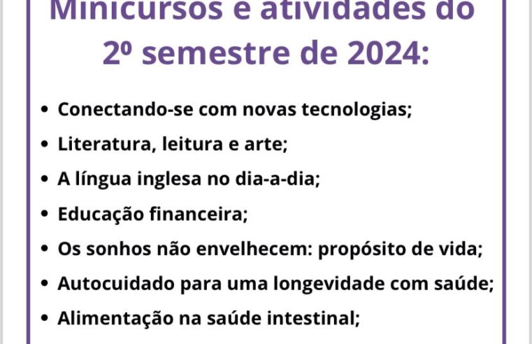 UFV: Universidade Aberta à Pessoa Idosa abre matrículas para minicursos