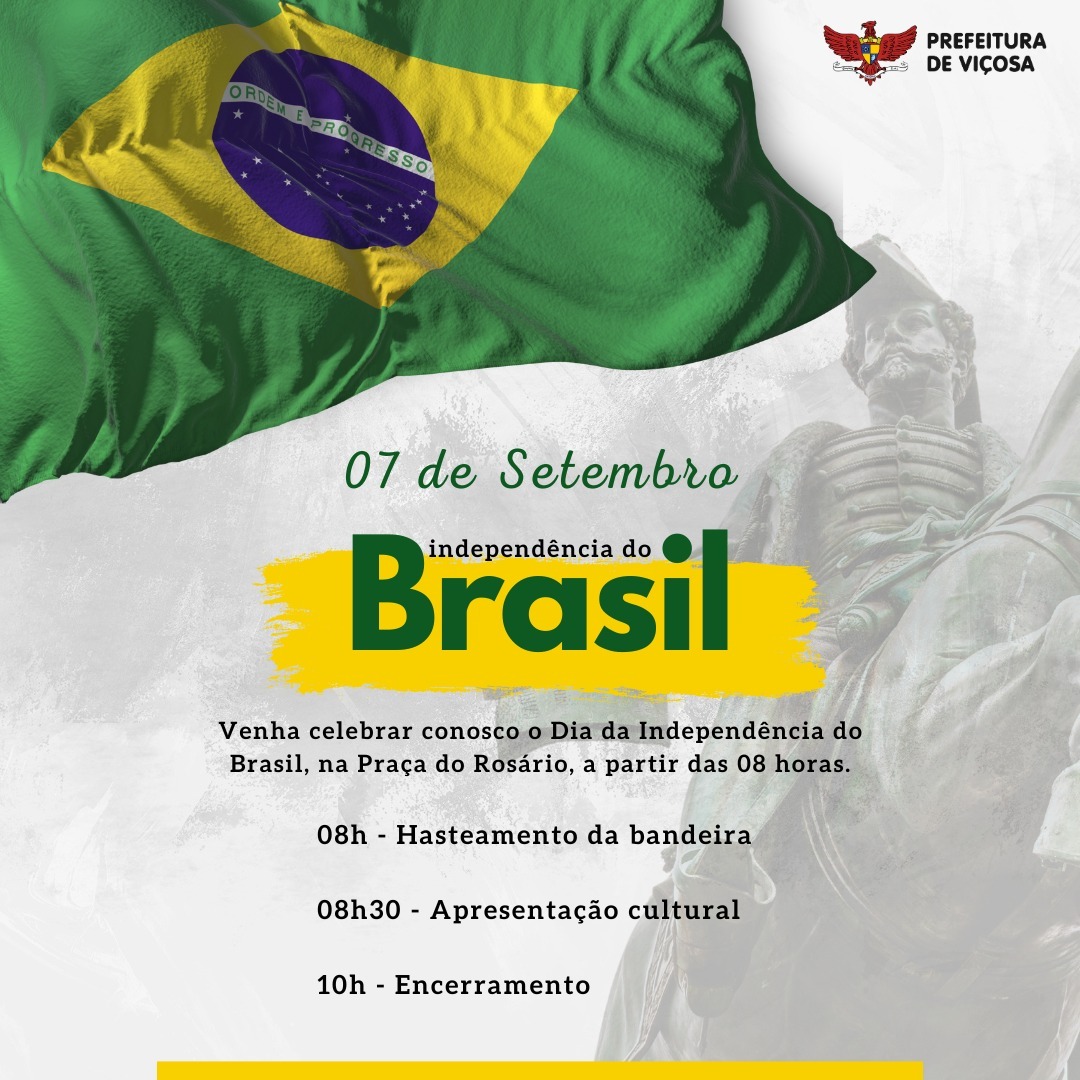 Prefeitura de Viçosa define programação para celebrar o dia 7 de setembro