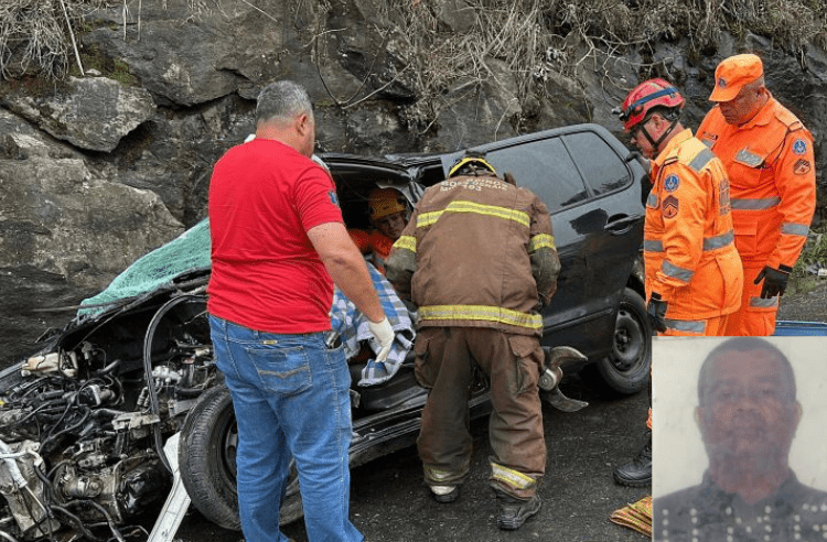 Idoso morre ao bater carro em caminhão em Muriaé