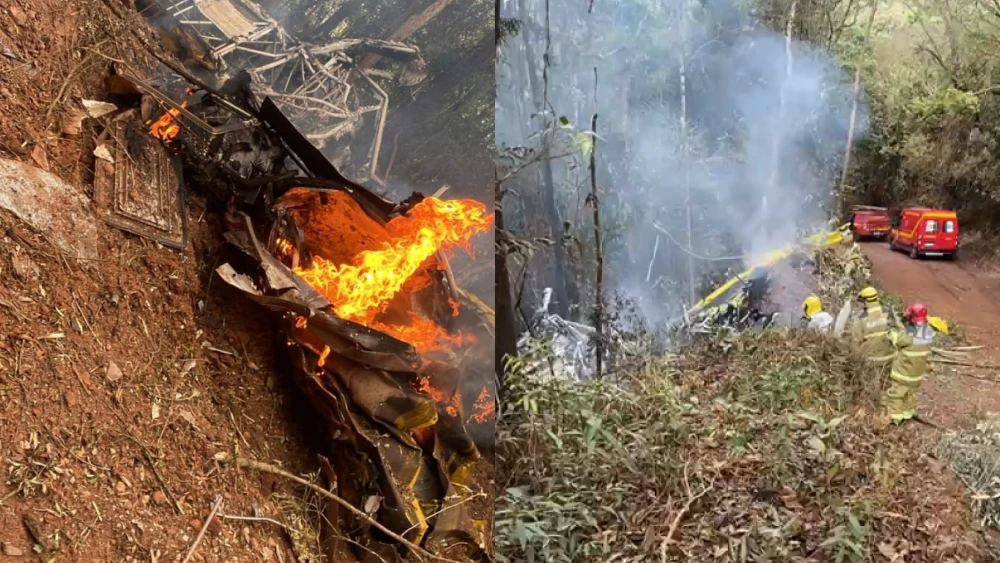Helicóptero dos Bombeiros cai em Ouro Preto, na mesma região que avião agrícola caiu