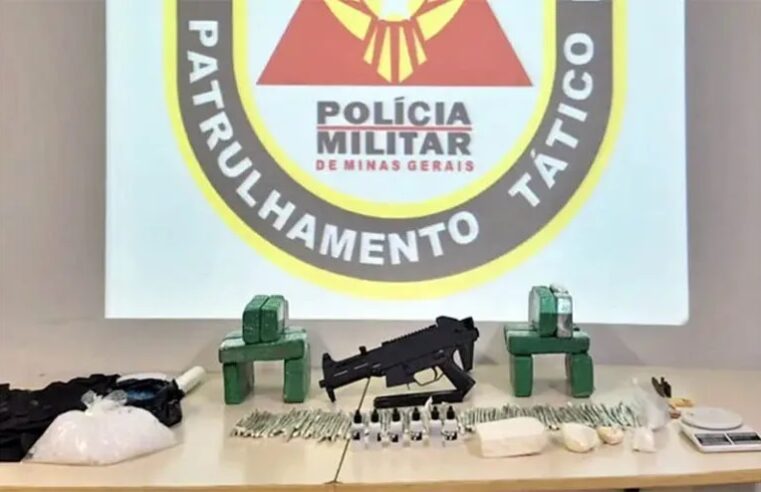 Polícia Militar apreende submetralhadora e drogas durante operação