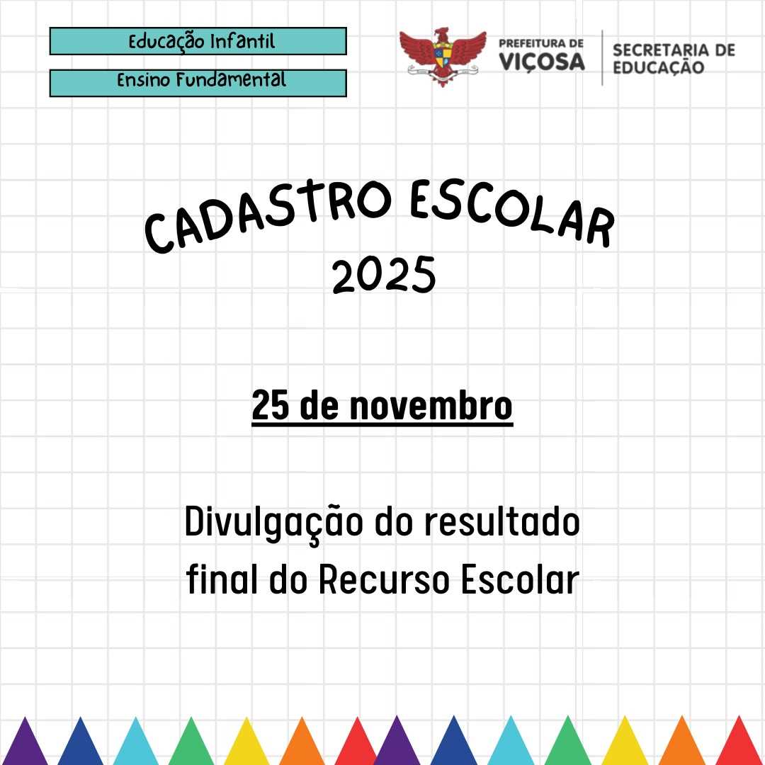 Secretaria Municipal de Educação divulga resultado final de recursos escolar