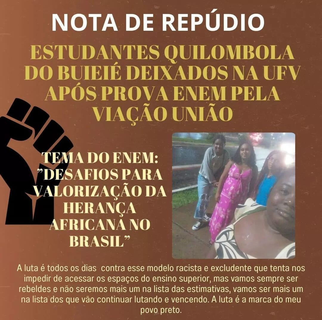 Estudantes da comunidade Quilombola Buieié sofrem com falta de ônibus na prova do ENEM