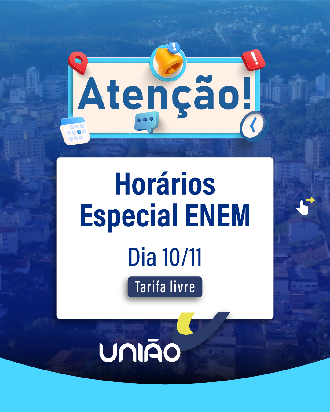 Viação União divulga horários de ônibus para o segundo domingo de ENEM, em Viçosa